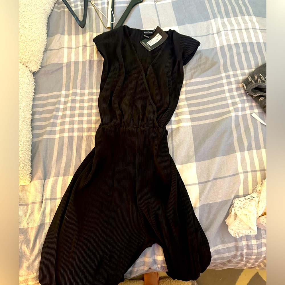 Pretty Little Thing Black pleated Jumpsuit